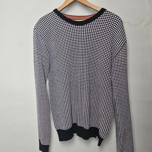 KOMODO Organic Cotton Eco Sweater Black White Crew Neck Knit Top‎ Women Size 4